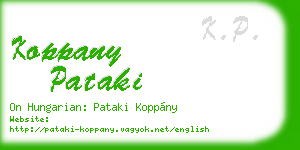 koppany pataki business card